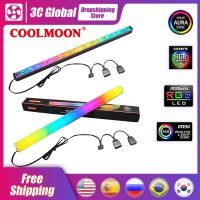▣ COOLMOON 30cm Aluminum alloy RGB PC Case LED Strip Magnetic Computer Light Bar 5V/3PIN Small 4Pin ARGB Motherboard Light-Strip