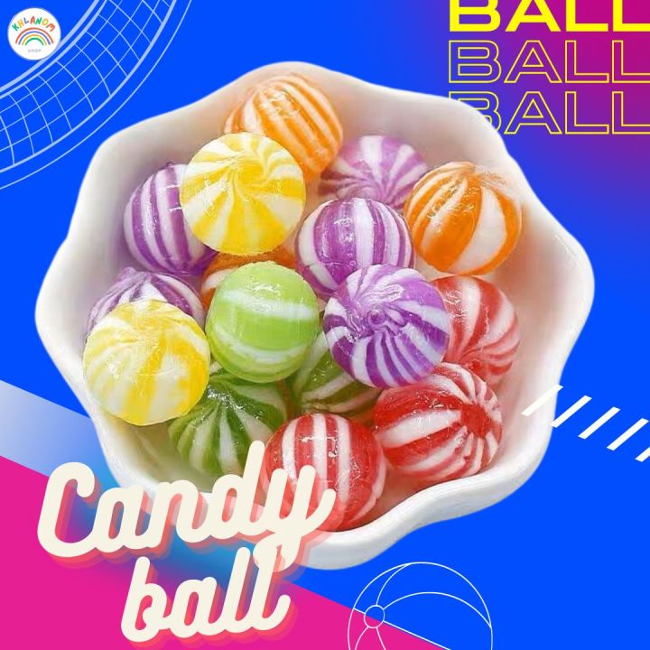 ลูกอม-ลูกอมทรงบอล-candy-ball-100-500กรัม-ลูกอม-รสผลไม้รวม-ลูกอมลายบอล-ขนมยุค-90-ขนมเทศกาล-ลูกอมโบราณ-ลูกอมงานวัด
