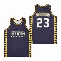 BG Basketball MARTIN 23 IM THE MAN Jersey ปักเย็บเสื้อผ้ากีฬากลางแจ้ง Hip Hop Culture Black Graffiti 2023