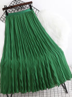 Beiyingni Korean High Waist Skirt Women Solid Color Lining Casual Pleated Midi Skirts Chic  Summer Vintage Slim White Skirt