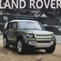 1/32ช่วง Rover Defender SUV โมเดลรถโลหะผสม Diecast ของเล่นโลหะ Off-Road รถจำลองเสียงและไฟเด็กของขวัญ