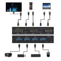 For 2 PC Sharing Keyboard And Mouse For Printer 2 Port USB HDMI KVM Switch Box 4K Video Display USB Switch KVM Distributor Box