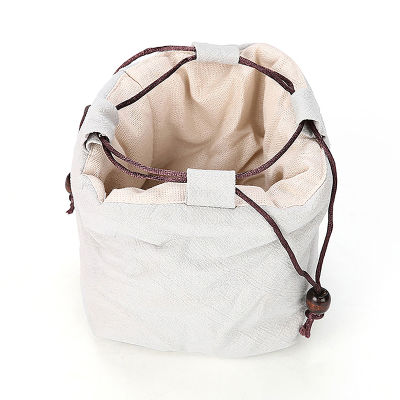 JIANG ถุงผ้าคอตตอนลินินงานหัตถกรรมชุดน้ำชาแบบพกพาสำหรับเดินทางถุงเก็บชาทนต่อแรงกระแทกป้องกันการชน