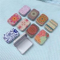 National Wind Metal Hinged Tin Box Rectangular Case Portable Small Storage Container Kit Candy Pill Cases for Home Organizer Storage Boxes