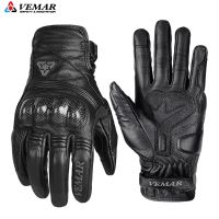 【CW】Vemar 2022 Spring New Genuine Leather Motorcycle Gloves Men Women 4 Season Driving Guantes Moto Biker Motocross Racing Glove XS