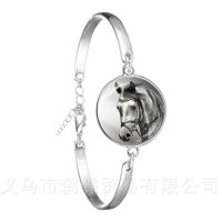 Cute Purple Unicorn Fly Horses 18mm Glass Cabochon Bracelet Jewely Silver Plated Bangle For Women Girls Gift