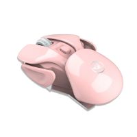 HXSJ T37 Wireless Mouse 2.4G Wireless Mouse Mute Mouse 3 Adjustable DPI Built-in 500mAh  Rechargeable Battery Pink