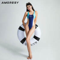 AMORESY Aphrodite ซีรีส์สีเย็บปกปิดหน้าท้องเปิดหลังน้ำพุร้อนที่นิยมในโลกออนไลน์เจาะชุดว่ายน้ำการแข่งขัน