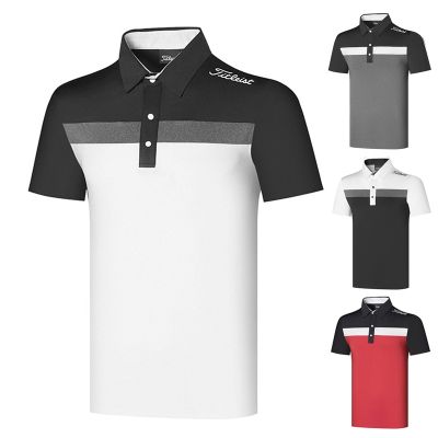 Summer golf clothing mens short-sleeved golf jersey T-shirt outdoor quick-drying breathable sports sweat-absorbing top Honma Malbon DESCENNTE SOUTHCAPE Odyssey PING1 PXG1❂☬