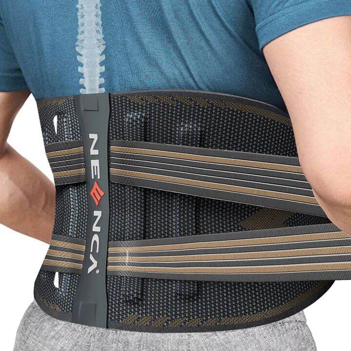 NEENCA Professional Back Strength Support Brace Belt, Adjustable Lumbar ...