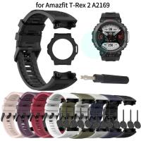 ☞❅▥ Silicone Wrist Band Strap for Amazfit T-Rex 2 A2169 with Tools Watch Band Replacement Watchband Bracelet Smart Watch Accessories