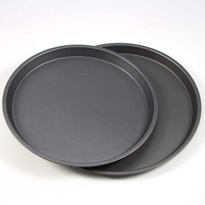 inch-non-stick-pizza-pan-carbon-steel-pizza-oven-tray-shallow-round-pizza-plate-pan-roasting-tin-baking-tools-bakewar