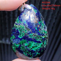 Genuine Natural Azulite Malachite Lapis Lazuli Pendant Green Blue Women Beads Water Drop Crystal Healing Necklace AAAAA