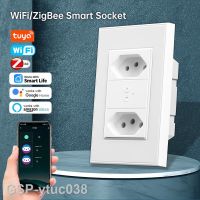 ปลั๊ก2023ytuc038 Wif/zigbee 10A 20A เต้ารับติดผนังหลายช่อง AC100-240V ควบคุมด้วยเสียงสำหรับบ้าน