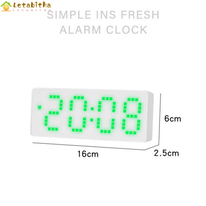 letabitha-นาฬิกานาฬิกาปลุกดิจิตอล-led-นาฬิกาตั้งโต๊ะแสดงเวลา-อุณหภูมิ-วันที่สามารถปรับความสว่างได้3ระดับ