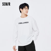 Semir เสื้อยืดผู้ชายหลวม2022ฤดูหนาวแฟชั่นใหม่เสื้อยืดเกาหลีขี้เกียจภายในลดลงไหล่แขนยาวด้านบน Ins