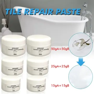 30/100g Tile Repair Agent AB Adhesive Ceramic Repair Glue Marble Floor Tile  Toilet Washbasin Repair Glue Crack Repair Caulk Glue