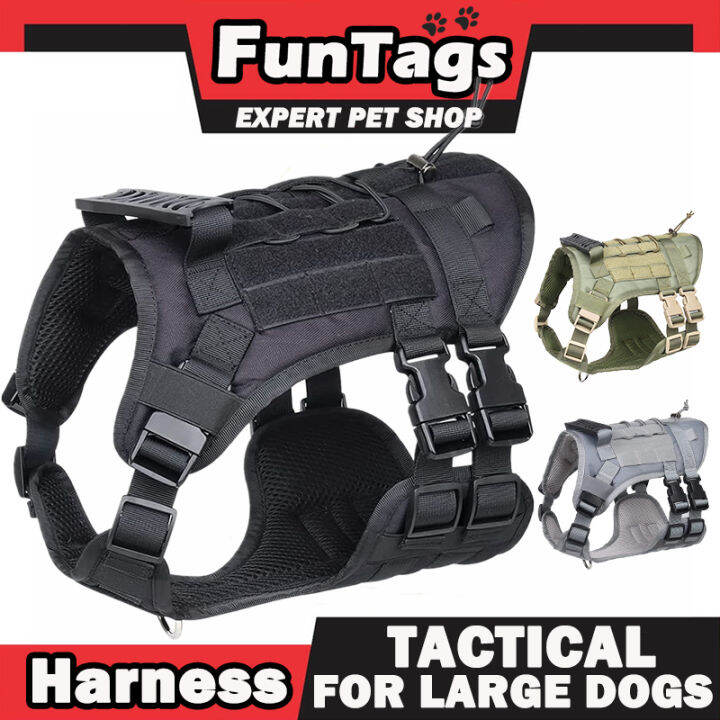 Adjustable Tactical Dog Harness Vest With Hand Military Dog Harness for