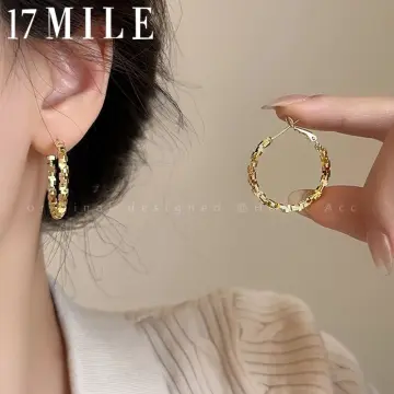 Gold hoop clearance earrings with price