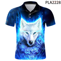 【high quality】  2020 Summer New Wolf 3d Printed Polo Shirts Fashion Ropa De Hombre Short Sleeve Cool Men Camisas Ropa Polo Homme