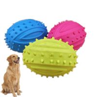 Pet Small Dog Treats Rugby Ball Puppy Interactive Toy Ball Training Toy for Large Dog Chew Hedgehog Toy Tooth Cleaning Bite Ball Toys