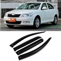 สำหรับ Skoda Octavia 2007 2008 2009 2010 2011 2012 2013 2014ช่องหน้าต่างข้างหมวกอาบแดดที่บังฝนขอบฝาปิดแบบติด