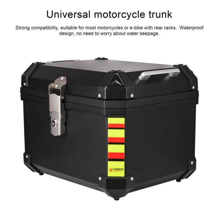 เคสกระเป๋าเดินทางขนาดใหญ่ท้ายรถมอเตอร์ไซค์แบบ48l-กันน้ำกล่องเก็บของท้ายจักรยานยนต์2ปุ่มสำหรับมอเตอร์ไซค์