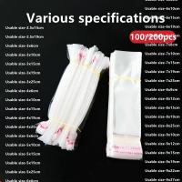 【CC】 200/100pcs Disposable self-adhesive clear plastic bag self-sealing packaging for candy biscuits pens or gifts