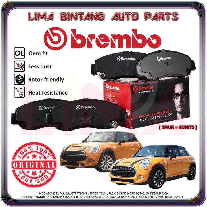Mini Cooper S F55 F56 Front / Rear Brake Pads , Disc Brake Pad Brembo