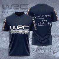 New！2023！T-shirt biasa Wrc, lengan pendek, leher bulat, cetakan 3D, terlalu besar, fashionable untuk pria dan wanita. High quality products （Freeprinting of names）