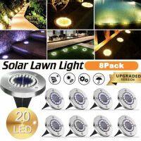 ☢ 8/20LED Solar Power Disk Light Outdoor Garden Solar Underground Light Deck Light Spotlight Buried Solar Led Lamp Garden Decor