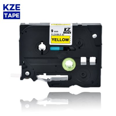 9mm Tze-FX621 Flexible label Black on Yellow Laminated Label Tape Flexible Cable Label Tapes TzeFX621 Tze FX621 for P-touch PT