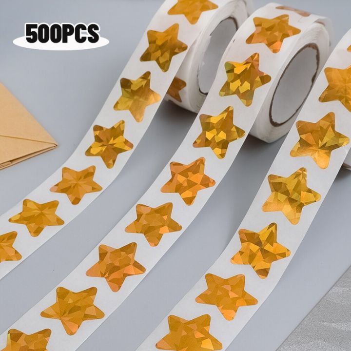 500pcs/roll Gold Stars Stickers For Kids Reward Foil Star Sticker ...