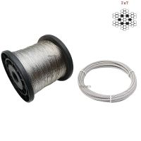 50 or 100Meters 304 Stainless Steel Wire Rope Soft Fishing Lifting Cable 7*7 Clothesline 0.5mm 0.6mm0.8mm1mm1.5mm2mm3mm5mm