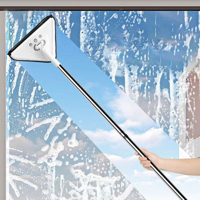 Triangle Mop Lengthen Glass Ceiling Lazy Clean Kitchen Wall Flat for Wash Floor Windows Telescopic Wiper Double Side Brush Home