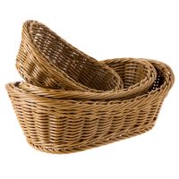 Wicker Woven Basket Oval Bread Tray Holding Basket for Food Fruit Cosmetic Storage Tabletop Bathroom Storage Kitchen Organizer