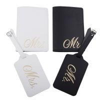 【DT】 hot  2023 New 1Set PU Leather Luggage Bag Tag Passport for CASE Cover Wallet for Couples  Travel  Wedding Bridal