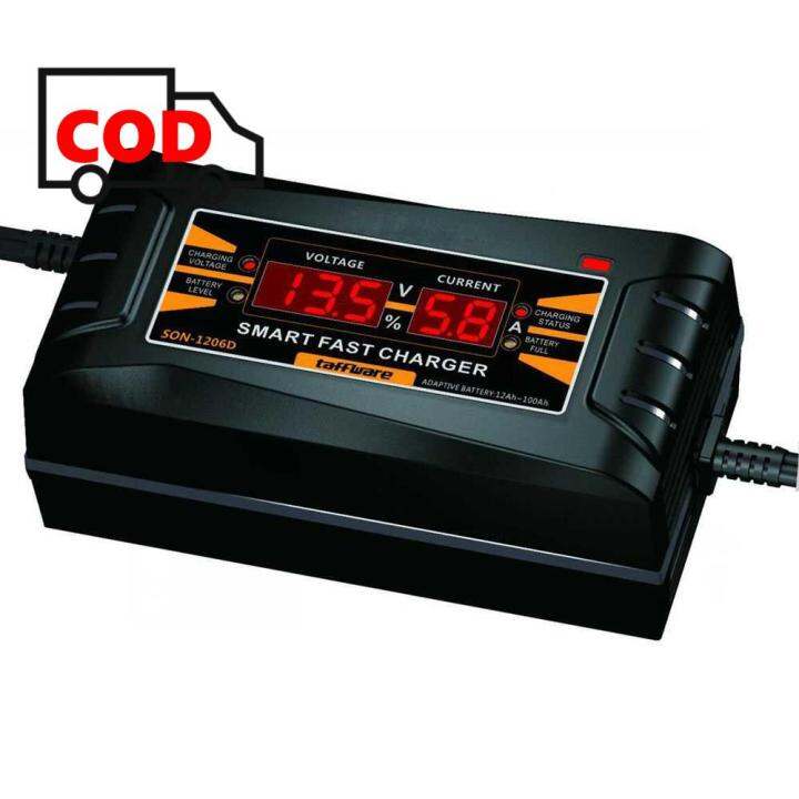 Fast Charger Smart Battery 12V6A Aki Mobil Motor Layar LCD Otomatis