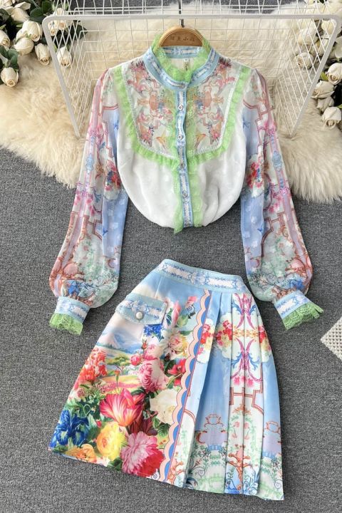gorgeous-and-elegant-goddess-fan-fashion-suit-skirt-personality-printed-long-sleeved-shirt-short-skirt-ladies-two-piece-set-spring-2022-new
