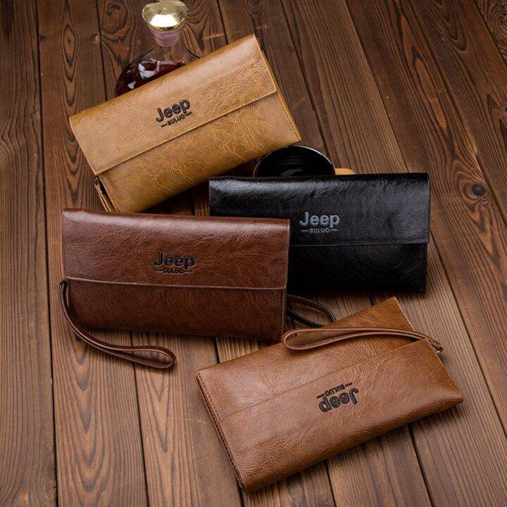 layor-wallet-jeep-buluo-ใหม่ผู้ชายกระเป๋าสตางค์ยาวสไตล์ที่มีคุณภาพสูงผู้ถือบัตรชายกระเป๋าซิปความจุขนาดใหญ่ยี่ห้อหนัง-pu-กระเป๋าคลัทช์