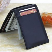 RFID Men 39;s Leather Slim Bifold Money Clip Wallet Front Pocket Credit Card Holder
