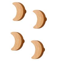 4 Pcs Wall Mounted Beech Adhesive Hooks,Coat Hooks, Entryway Heavy Duty Single Towel Hooks,Home Decoration