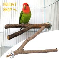 EQUOMT สัตว์เลี้ยงหนูแฮมสเตอร์ตลกนกแก้วชั้นเกาะคอนนก Perches สาขาของเล่นไม้ดิบ