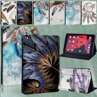 【DT】 hot  For Apple IPad 2 3 4/IPad 8 7 6 5 Th/Air 1 2 3 4/Mini 1 2 3 4 5/Pro 9.7" 10.5" 11" Feather Pattern Tablet Cover Case + Pen