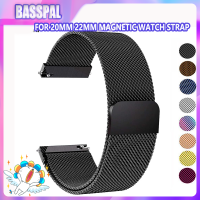 BassPal สายนาฬิกาแม่เหล็ก,20มม. 22มม. สำหรับ Samsung Galaxy Watch 3 45มม. 4/คลาสสิก/46มม./42มม. /Active 2 Gear S3 Frontier Huawei GT/2/3 /Pro สร้อยข้อมือ