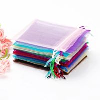 25/50pcs Organza Bag Jewelry Gift Bags Wedding Party Decoration Drawable Bags Christmas Packaging Pouches 7x9 10x15 13x18CM 50