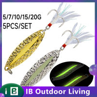 Litake เบ็ดตกปลาเหยื่อตกปลาพร้อมเทียม5ชิ้น5/7/10/15/20กรัมช้อนเรืองแสงโลหะผสมสังกะสี