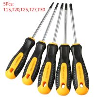 5Pcs T15-T30 CR-V Security Hole Torx Screwdriver Combination Set Magnetic Screw Driver Bit T5-T30 Kit For Telephone Computer Repair Hand Tool