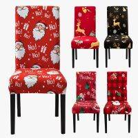 【lz】☞☎♛  Lavável alta estiramento Natal Seat Cover sala de jantar cadeira protetor removível Holiday Party Home Decor