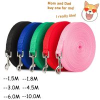 {pets baby} สายจูงสุนัขไนลอนเชือกลากยาว3สี1.5ม. 1.8ม. 3M 4.5ม. 6ม. 10ม. สายจูงสัตว์เลี้ยงเชือกล่ามคอสำหรับหัดเดินแมวปลอกคอสายจูงสุนัข